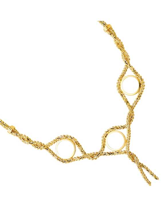 14k Yellow Gold 14KY 2 Pesos (3PCS) Bola Necklace