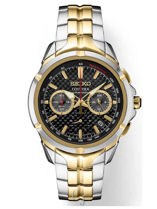 Seiko Coutura Black Dial Stainless Steel Men’s Watch SSB434