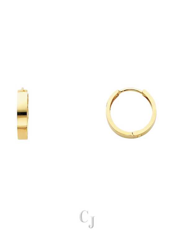 14KY Plain Huggies Earrings