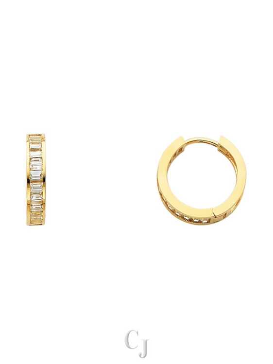 14KY CZ Huggies Earrings