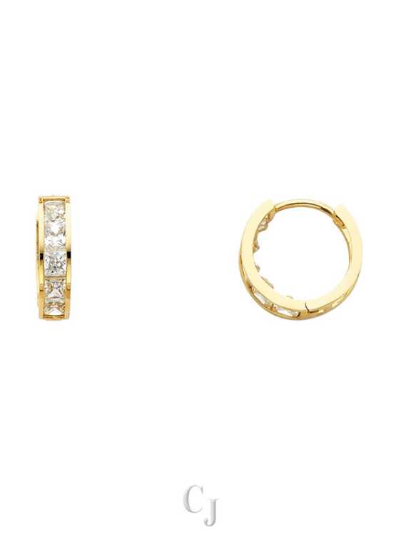 14KY CZ Huggies Earrings