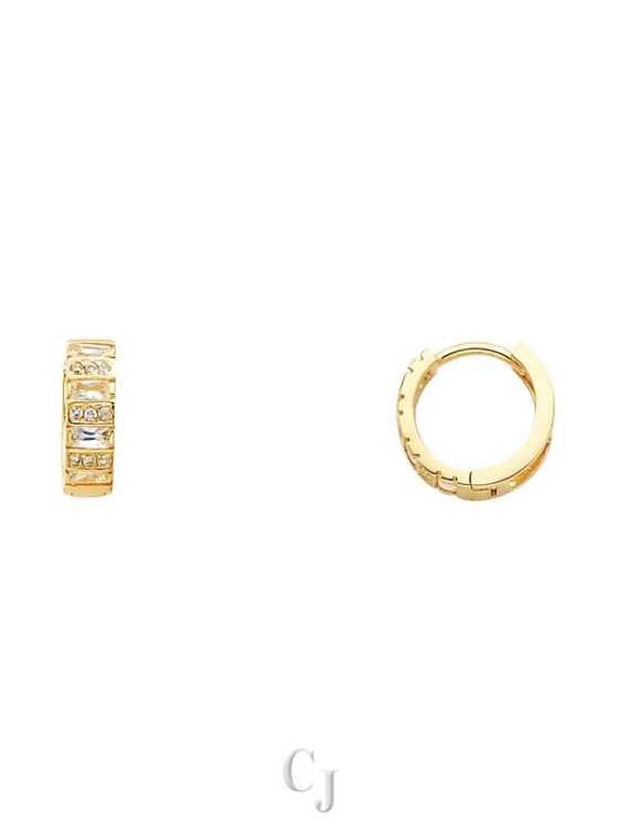 14KY CZ Huggies Earrings