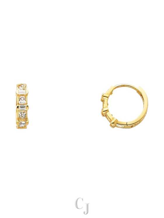 14KY CZ Huggies Earrings
