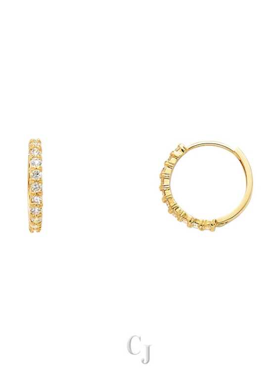 14KY CZ Huggies Earrings