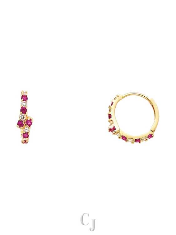 14KY CZ Huggies Earrings