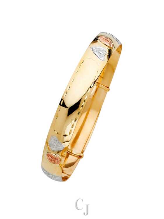 14K 3C Adjustable Bangle