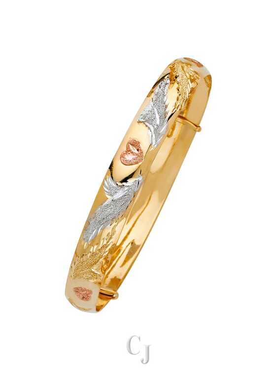 14K 3C Adjustable Bangle
