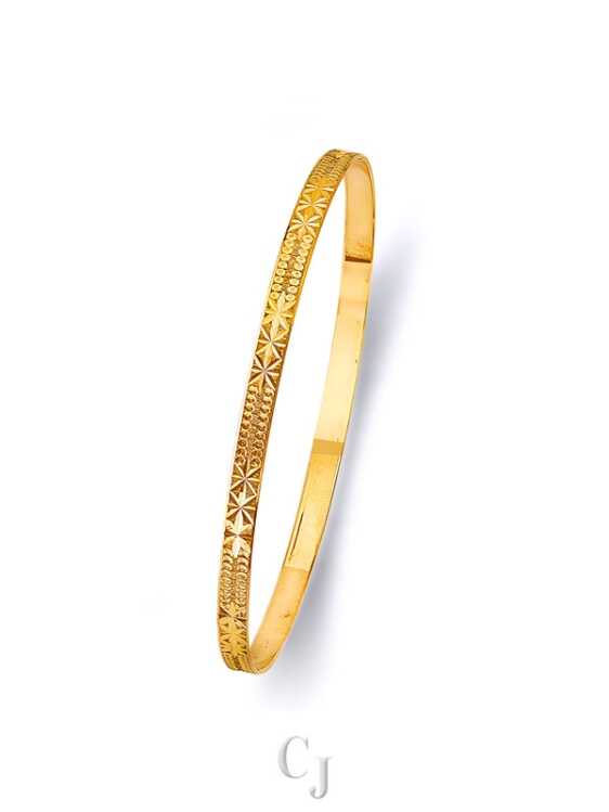14KY 3.5mm Solid Bangle