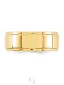 14k Yellow Gold 8mm Flat with Step Edge Wedding Band - Image 2
