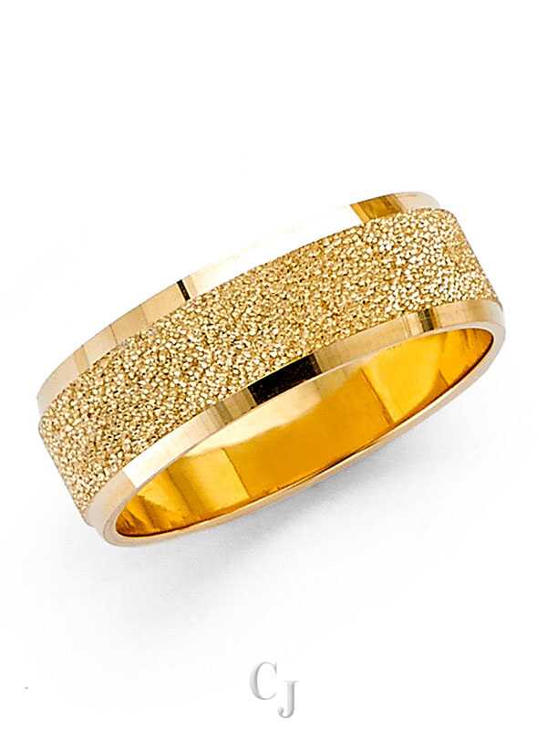 14KY 6mm Fancy Cut Wedding Band