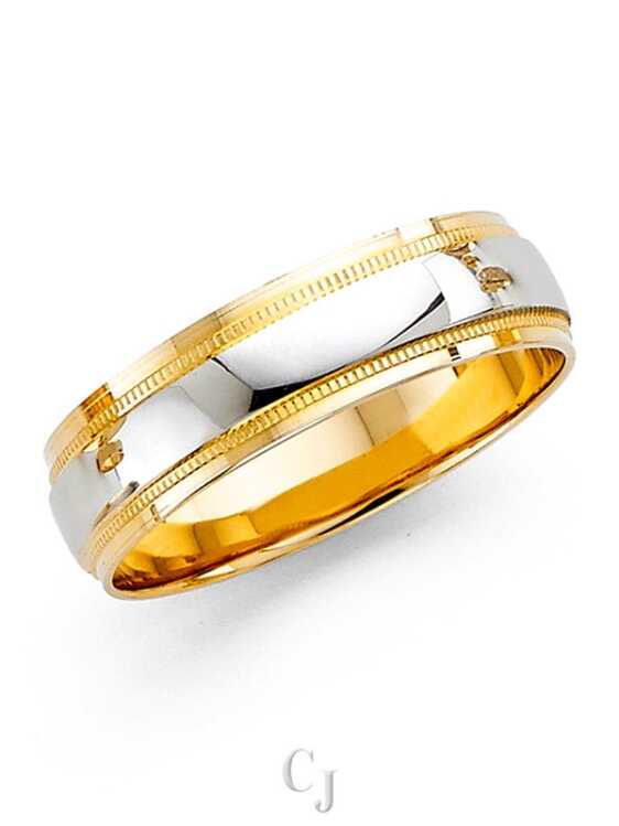 14K 2T 6mm Wedding Band