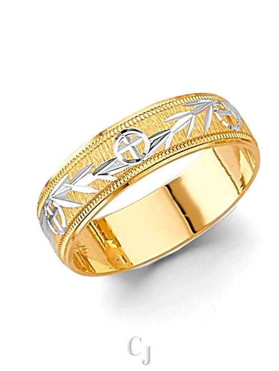 14K 2T 6mm DC Wedding Band