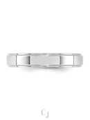 14k White Gold 4mm Flat with Step Edge Wedding Band - Image 3