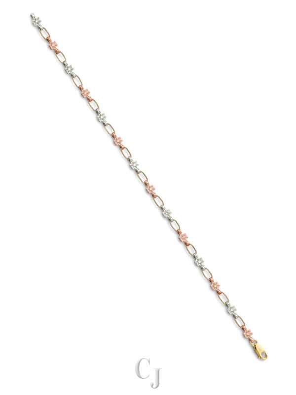 14K 3C Flower Bracelet