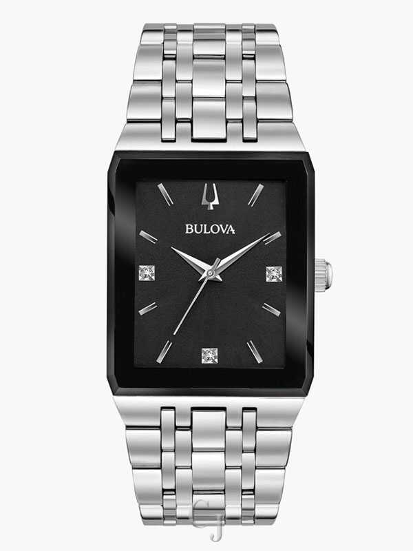 BULOVA QUADRA BLACK DIAL MEN’S WATCH 96D145
