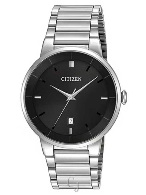 CITIZEN STAINLESS STEEL BLACK DIAL MEN’S WATCH BI5010-59E
