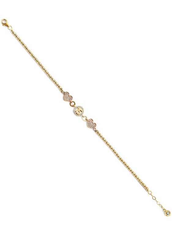 14k Tri-Color CZ 15 Years ID Bracelet